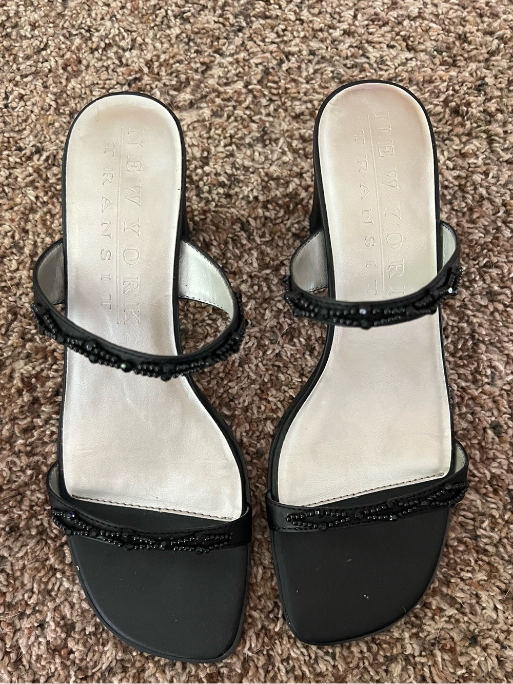 Vintage Black Beaded Sandals
